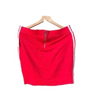 Red Zippered Skirt with White Stripes